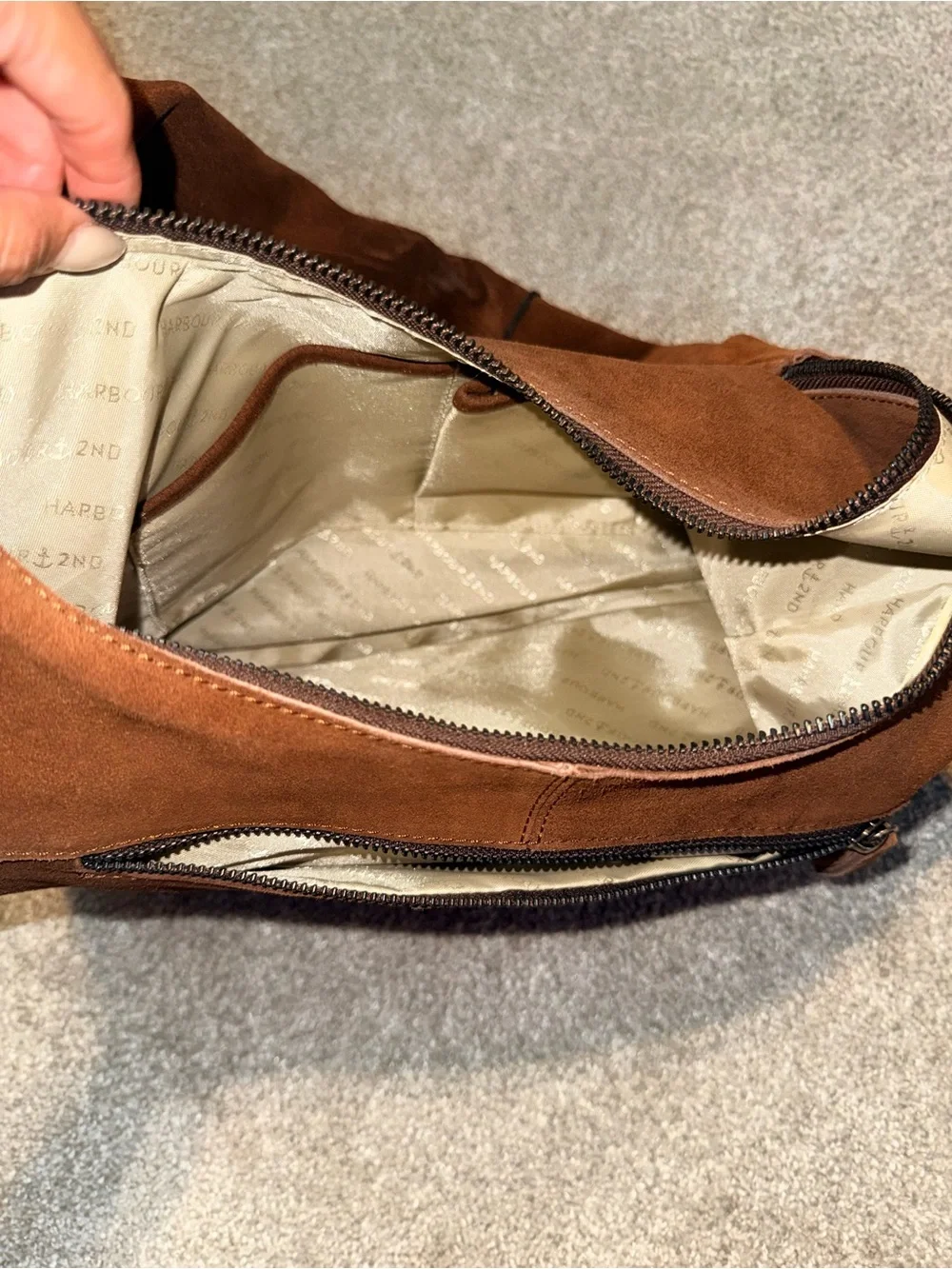 🤎 Harbour 2nd Genuine Suede Leather Hobo Shoulder Bag